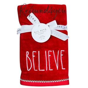 Rae Dunn - ‘Believe’ Hand Towels (2). NWT. Firm!